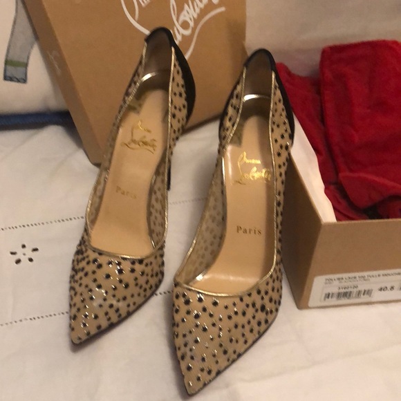 Christian Louboutin black and natural heels - Picture 2 of 8